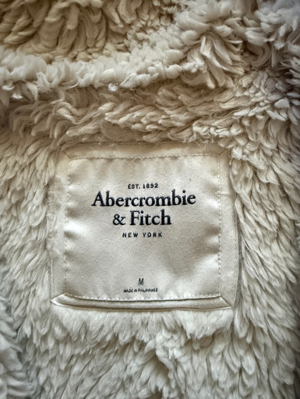 Abercrombie & Fitch Navy Sherpa Hoodie Jacket Size medium - Picture 2 of 2